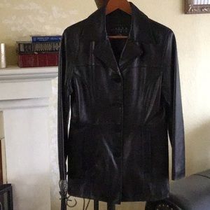 Black Leather coat - Vintage